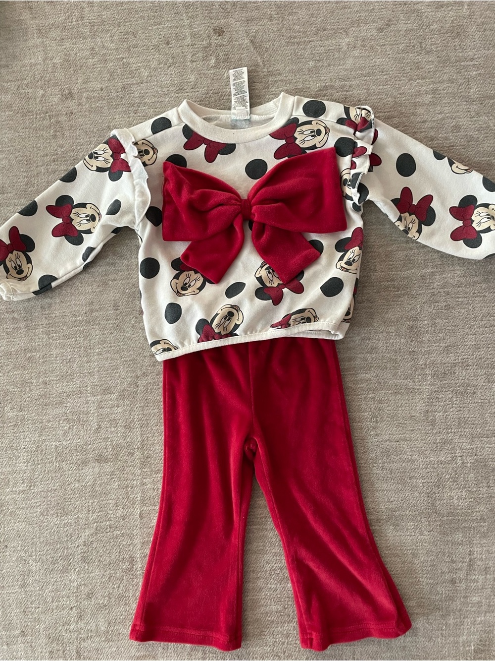 Disney White & Red Minnie Bow Set